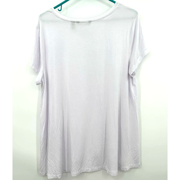 H by Halston size Large white short sleeve t-shirt tee modal spandex blend - Picture 2 of 4